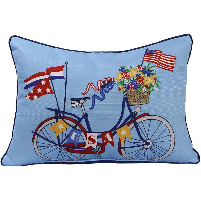 20" x 14" Novelty Indoor Lumbar Throw Pillow with Welt - American Bicycle
