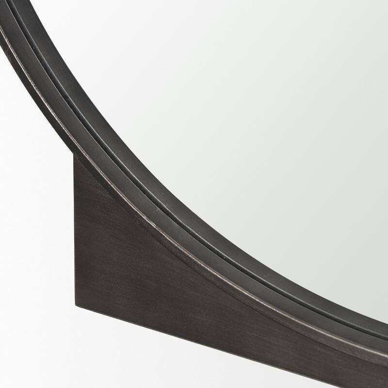 Tillie Round Gunmetal w/ Textured Metal Frame Wall Mirror - 36.0L x 1.8W x 37.5H