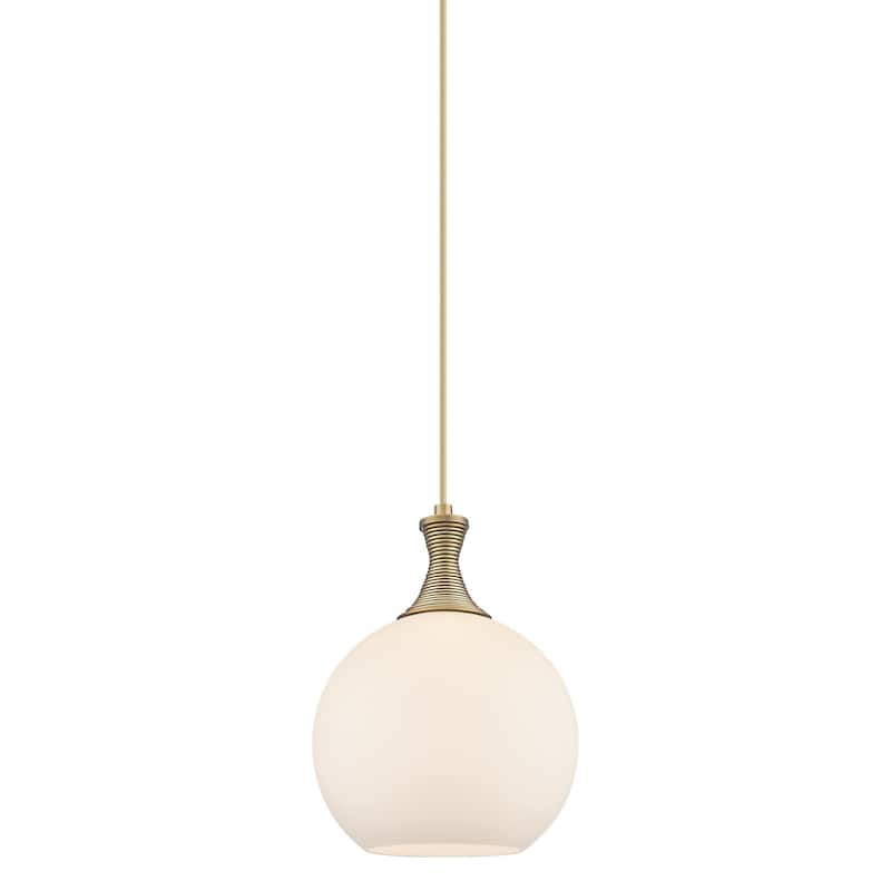 Innovations Lighting 415-1P-14-10 Astor Pendant Astor 10" Wide Pendant - Brushed Brass / Matte White