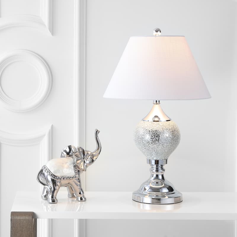 Juliette 27" Mirrored LED Table Lamp, Silver/Chrome by JONATHAN Y