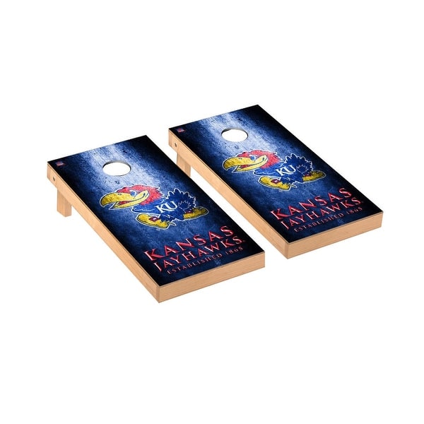 slide 2 of 5, Kansas KU Jayhawks Museum Cornhole Board Set