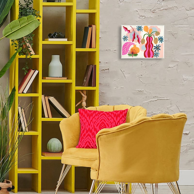 Stupell Eclectic Mod Flower Vases Wall Plaque Art Design By Suzanne Allard