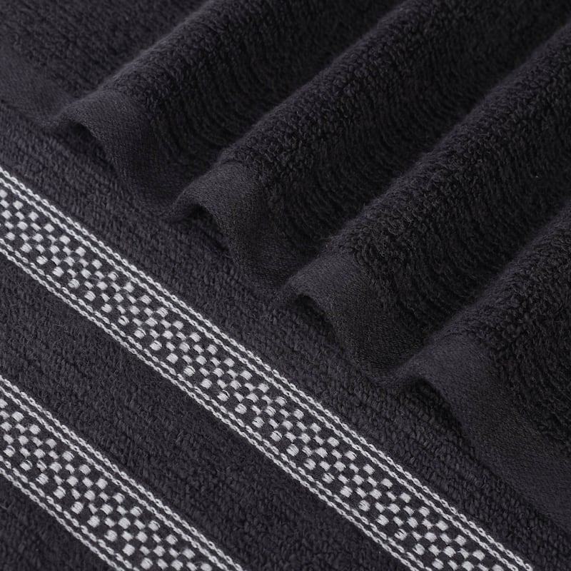Superior Brea Zero Twist Cotton Ribbed Modern Bath Sheet Set of 2