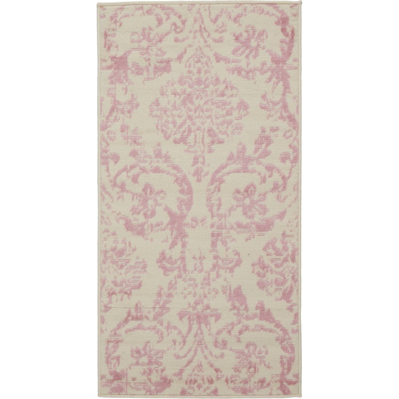 Nourison Jane Farmhouse Vintage Indoor only Damask Area Rug - 2' x 4' - Ivory/Pink