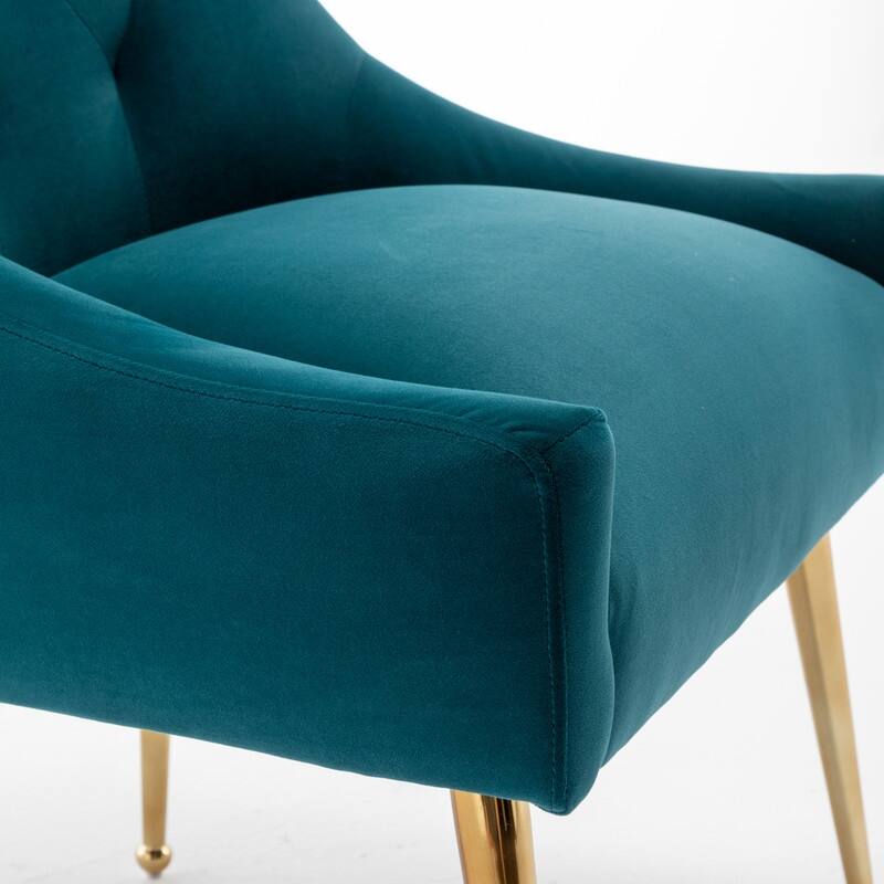 SEYNAR Modern Dining Chairs Set of 6, Velvet Accent Chair Tufted Back Armless Chair with Back Pull