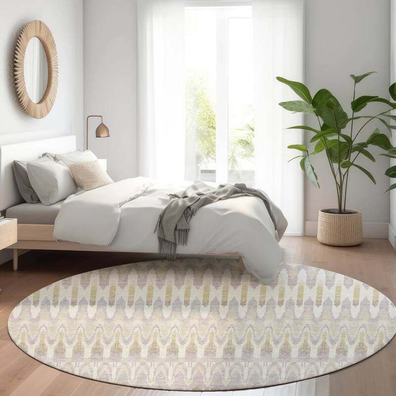 Premium Washable Super Soft Modern Flair Mayfield Rug - Beige - 8' x 8'