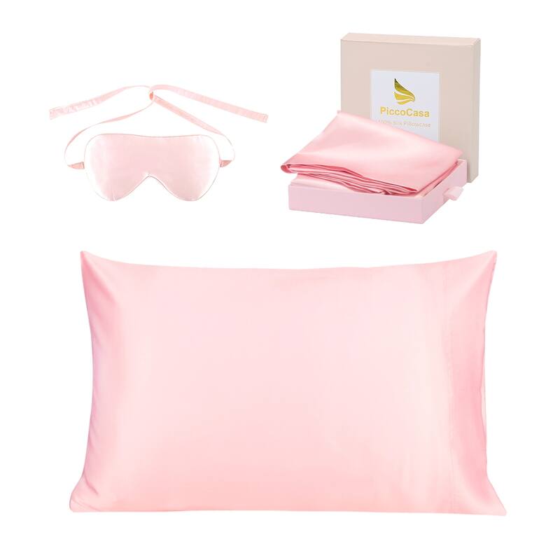 19 Momme Silk Pillowcase with Eye Cover Set