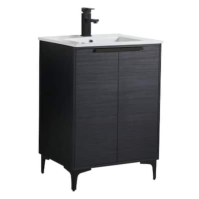 Fine Fixtures Wilmington Bathroom Vanity with White Ceramic Sink.