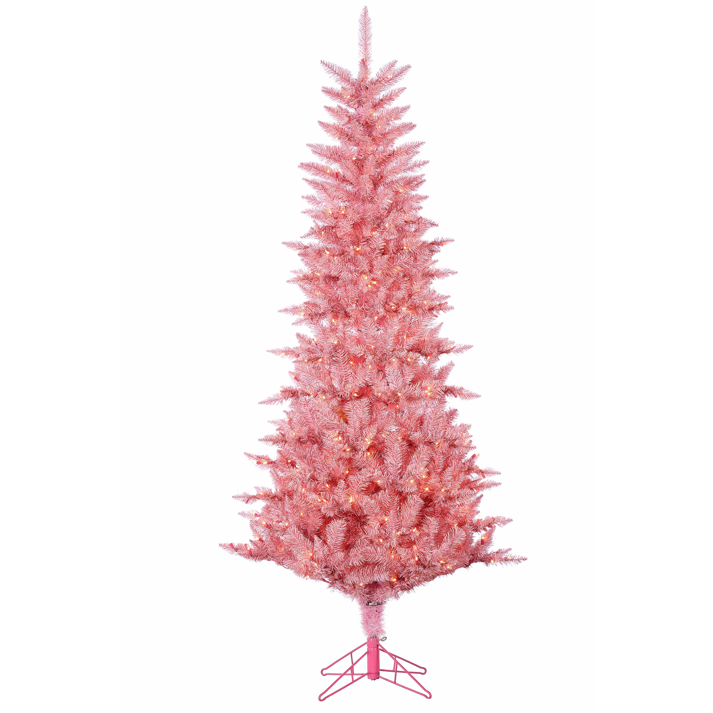 7.5 Foot Pink Tuscany Tinsel Tree with 450 Clear Lights