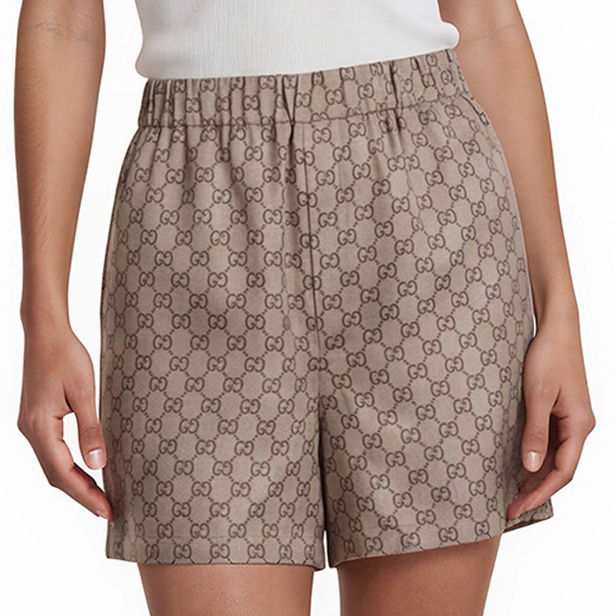 Gucci GG Printed Silk Twill Shorts