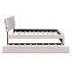 preview thumbnail 4 of 32, Eye-catching Design Teddy Fleece Upholstered Platform Bed with Twin XL Trundle, LED Light, Queen Size