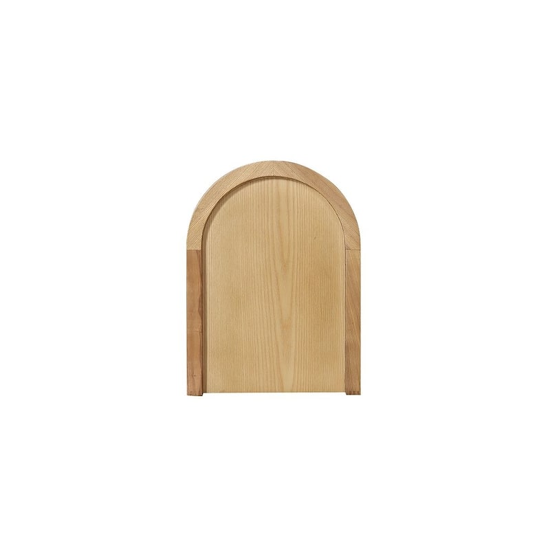 Manhattan Comfort Versailles End Table in Black and Natural Cane