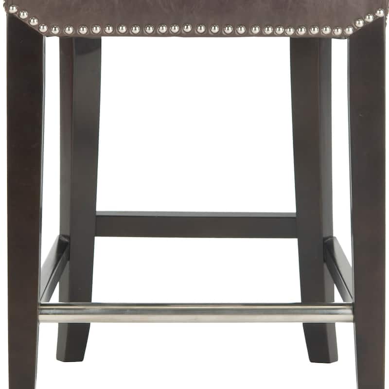 SAFAVIEH Jenelle Black Faux Leather 23-inch Counter Stool - 18.7" W x 23" D x 36.4" H - 19Wx23Dx36H
