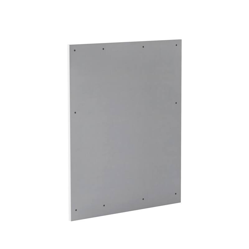 Somette Modern White Laminate Framed Mirror with LED Light - 2"d x 34"w x 42"h