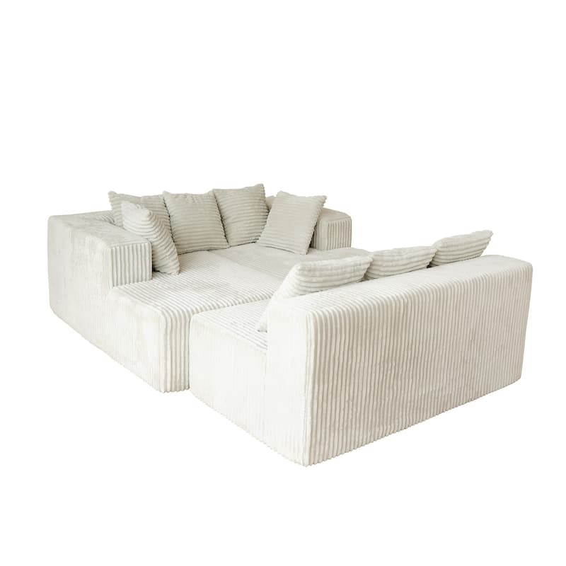 GDFStudio - American Design Modular 130" U-Shaped Sectional Sofa, Chaise Lounge with Reversible Layout