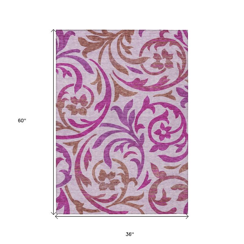 HomeRoots Floral Transitional Rectangle Outdoor Rug