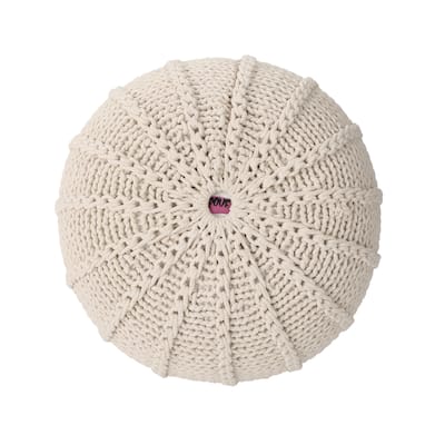Bordeaux Knitted Cotton Round Pouf