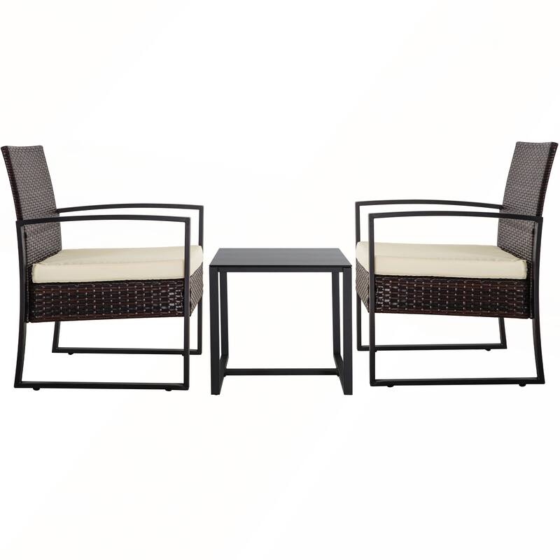 3 Piece Outdoor PE Wicker Furniture Set