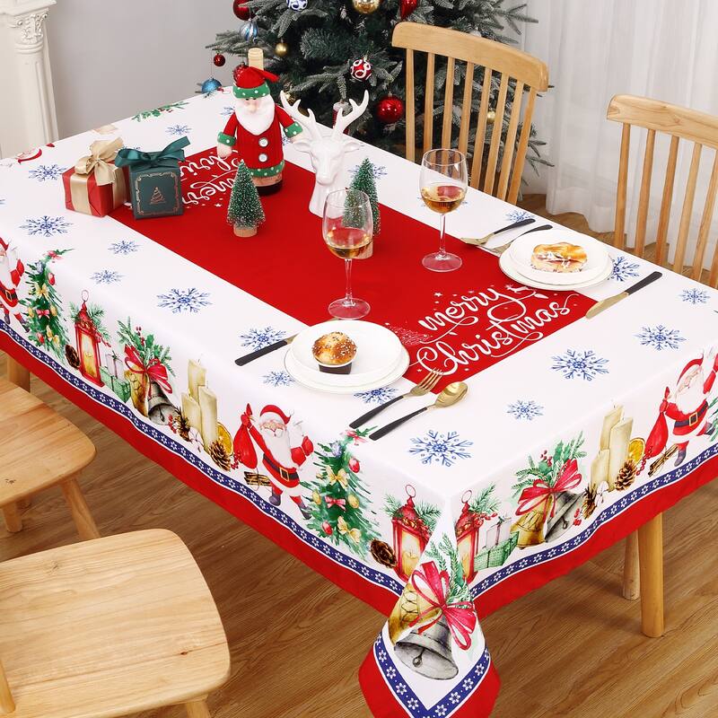 Christmas Santa Claus Tablecloth Rectangular Table Cover - 60"*84"
