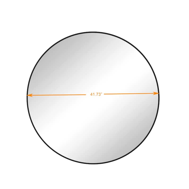 Wall Mirror 42 Inch Black Circular Mirror Metal Framed Mirror Round Vanity Mirror Dressing Mirror