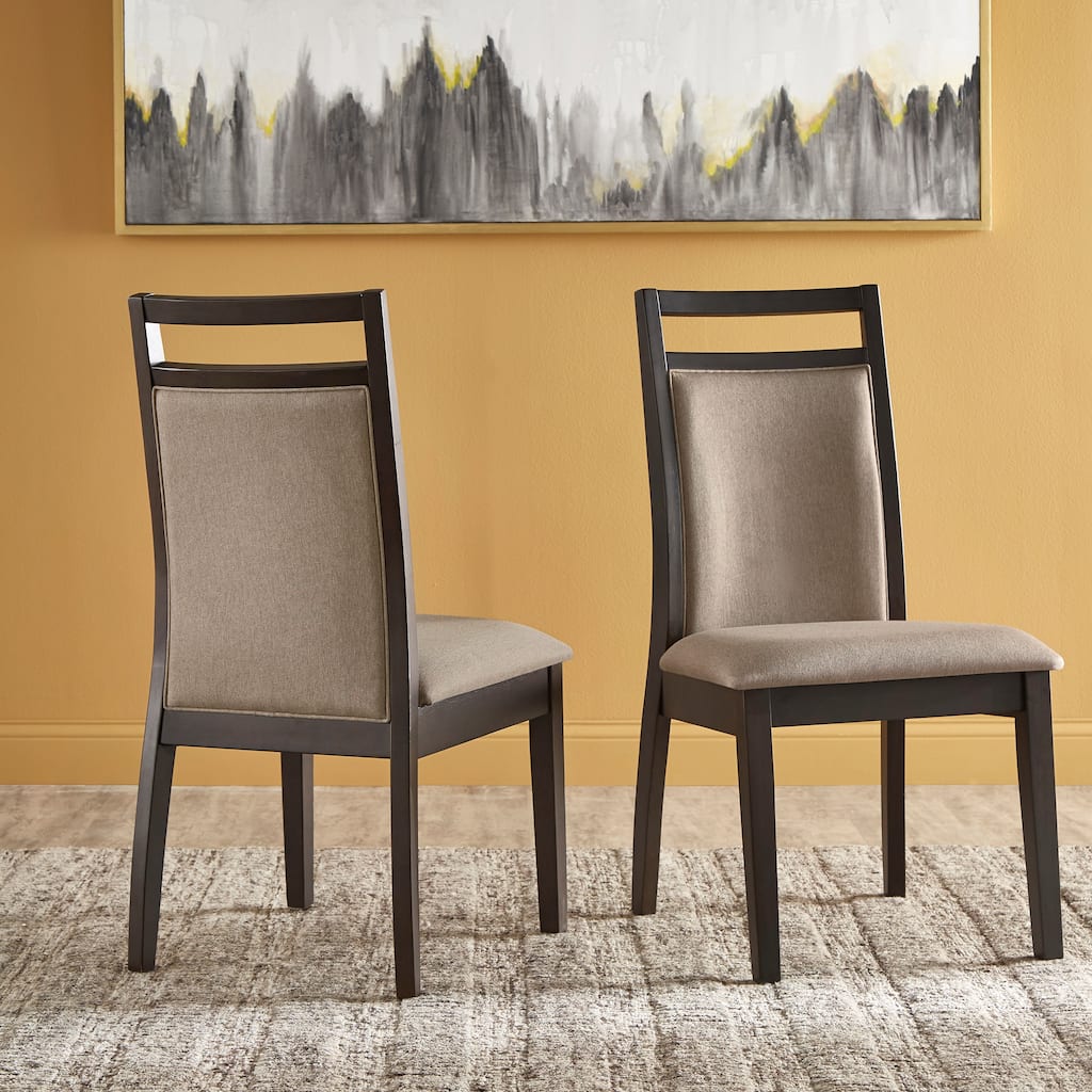 Priya Espresso and Grey Linen Dining Chair (Set of 2) by iNSPIRE Q Modern