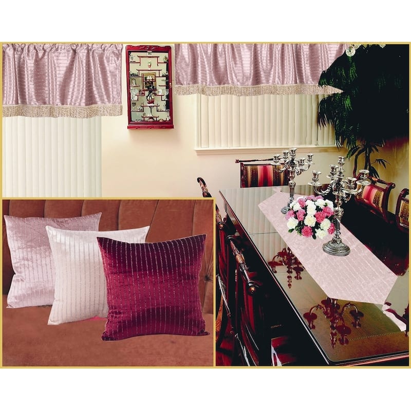 Violet Linen Luxurious Velveteen Vintage, 60" x 15", Straight, Rod Pocket Curtain Valance