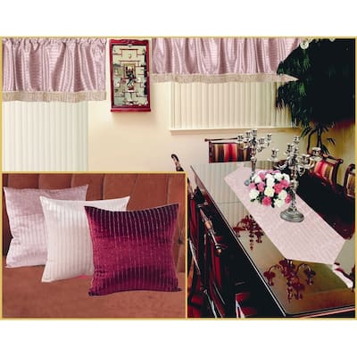 Violet Linen Luxurious Velveteen Vintage, 60" x 15", Straight, Rod Pocket Curtain Valance