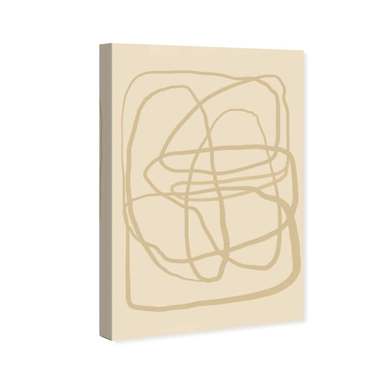 Wynwood Studio Canvas Abstract Vertical TV Screen I Brown and Tan Modern & Contemporary Wall Art Canvas Print