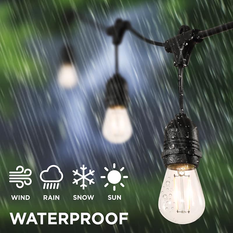 15-Light Indoor/Outdoor 48 ft. LED S14 Edison Buld String Lights by JONATHAN Y