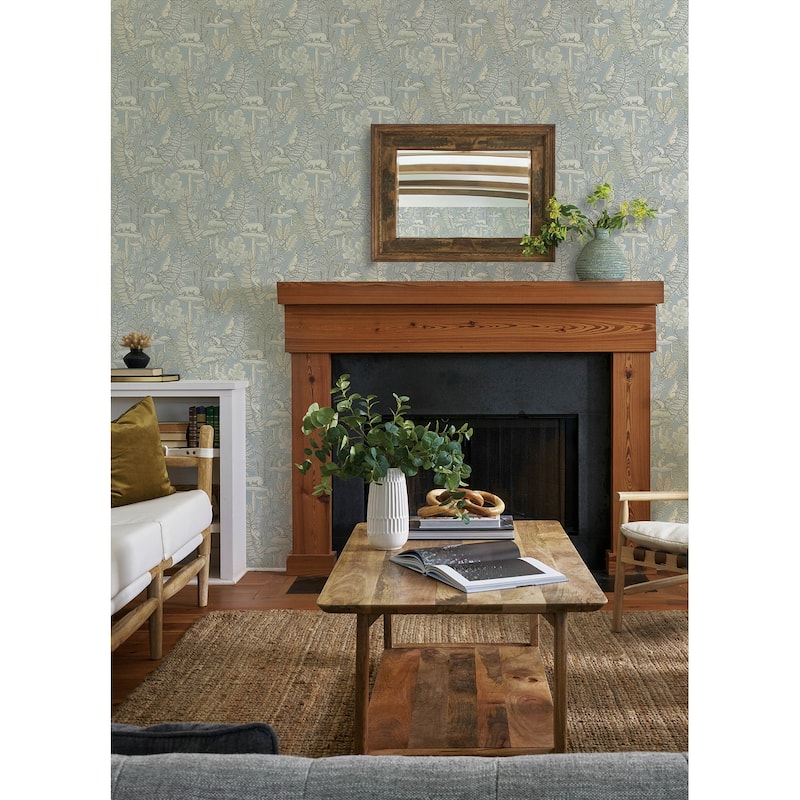 Chesapeake Holt Light Blue Woodland Wallpaper