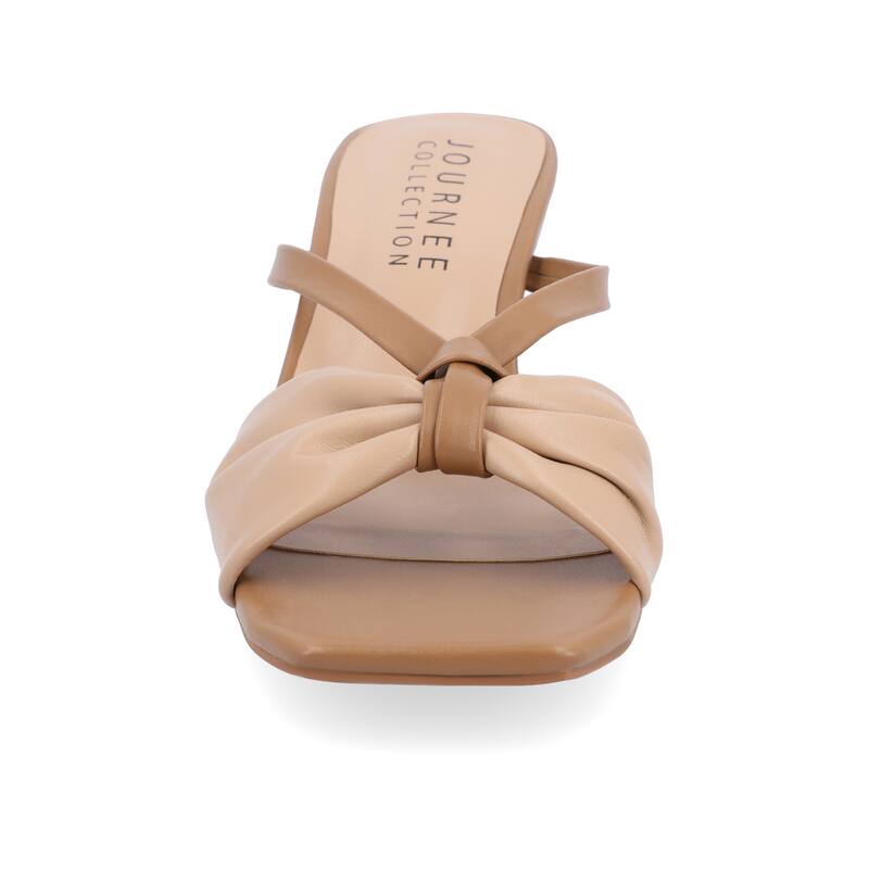 Journee Women's Starling Medium and Wide Width Dress Sandals - Wide - Tan - 7