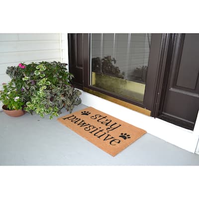Stay Pawsitive Outdoor Coir Non Skid Doormat