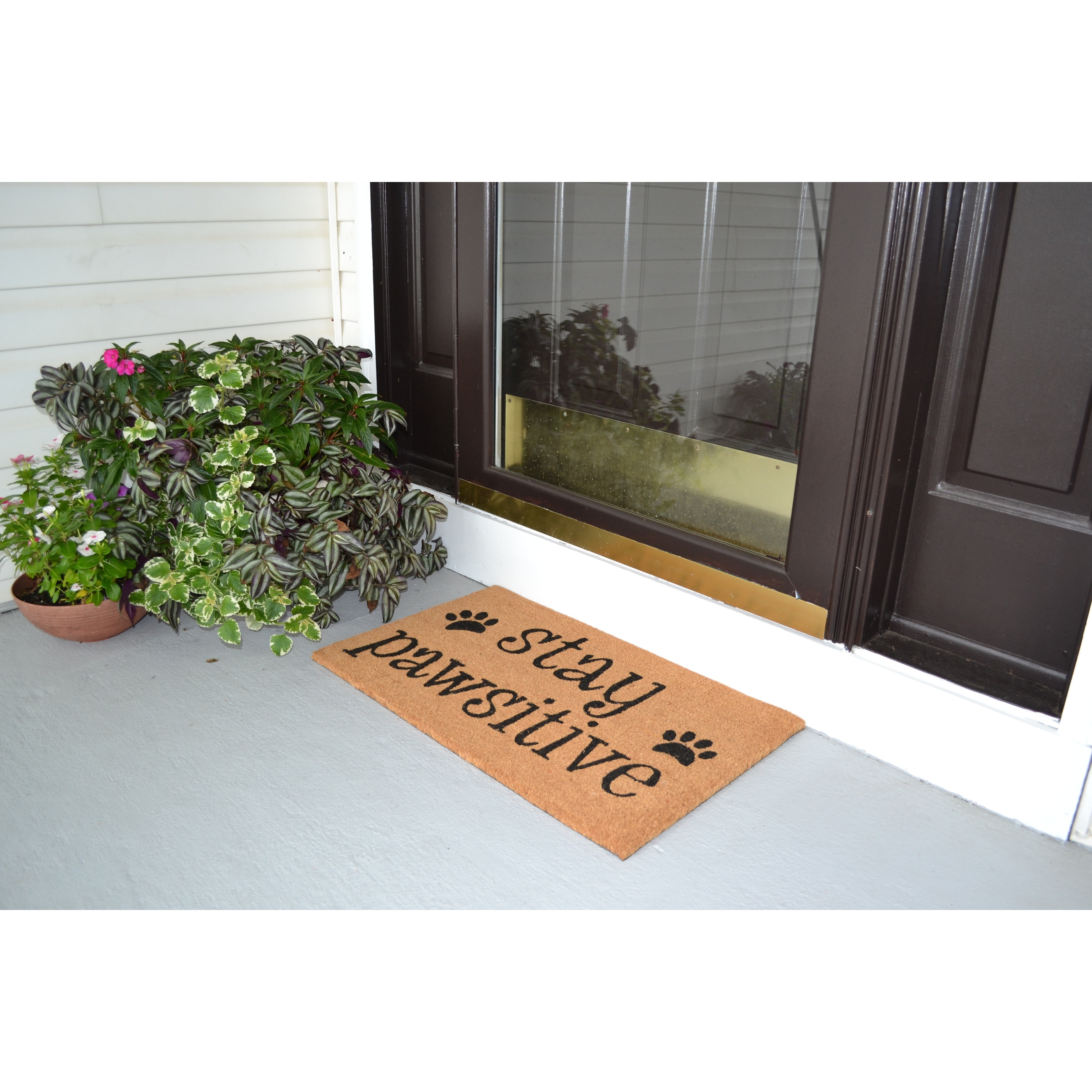 Stay Pawsitive Outdoor Coir Non Skid Doormat
