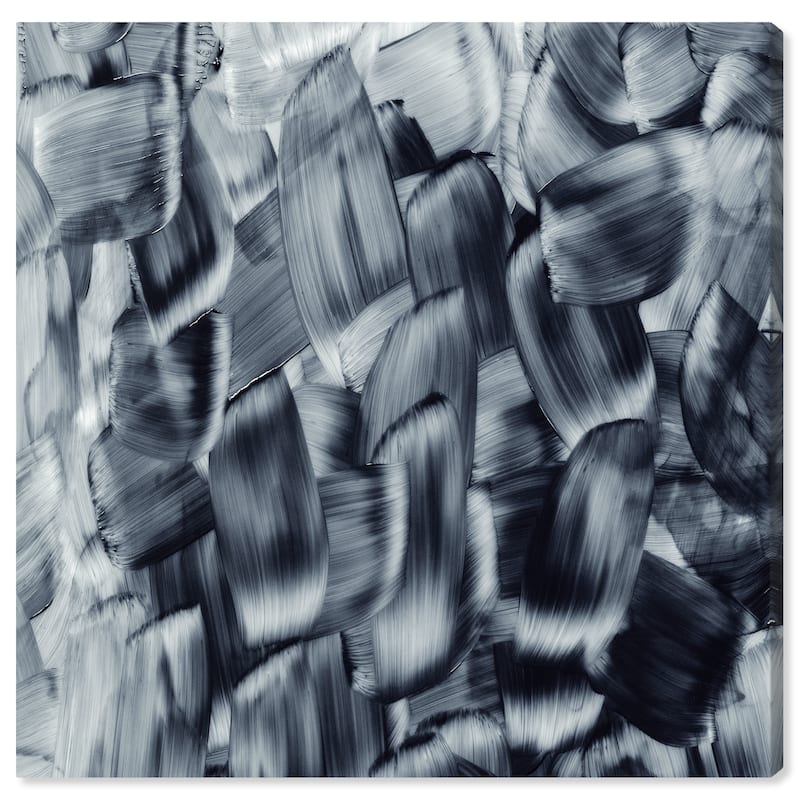 Wynwood Studio Abstract Dashes Black and Modern & Contemporary Wall Art Canvas Print