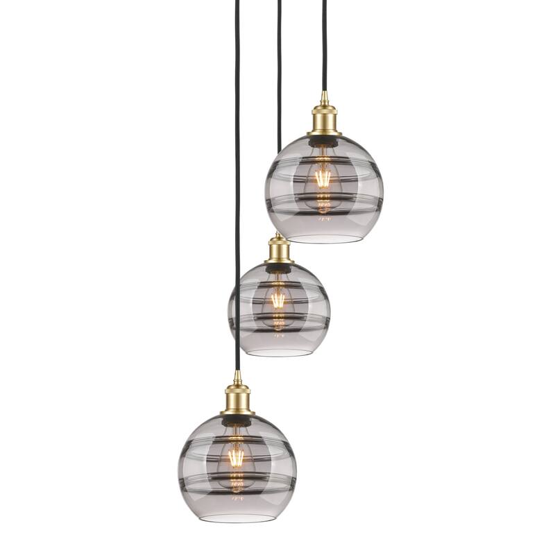 Innovations Lighting 113B-3P-30-15 Rochester Pendant Rochester 3 Light - Satin Gold / Smoked