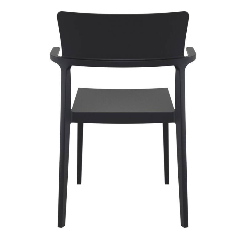 33.5" Black Solid Patio Arm Chair