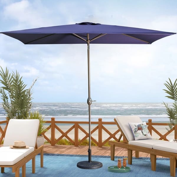 6 rib patio umbrella 6.5 x 10ft Rectangular Crank 6 Rib Sunshade Patio Umbrella for Backyard and  Pool (Base Not Included) - Bed Bath & Beyond