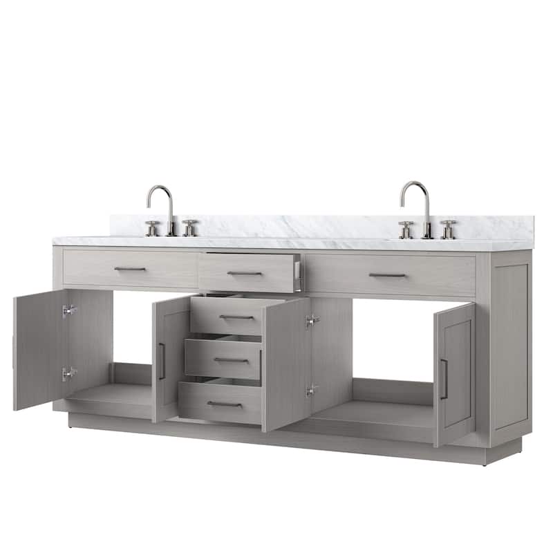Abbey Bath Vanity with Carrara Marble Top, Sink and Faucet
