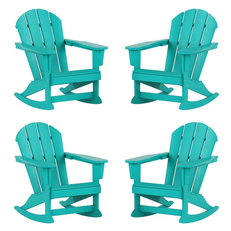 Polytrends Laguna Hdpe All Weather Outdoor Patio Rocking Chair (Set of 4)