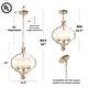 preview thumbnail 9 of 24, LALUZ Modern 3-Light Black Gold Chandelier Frosted Glass Kitchen Island Light