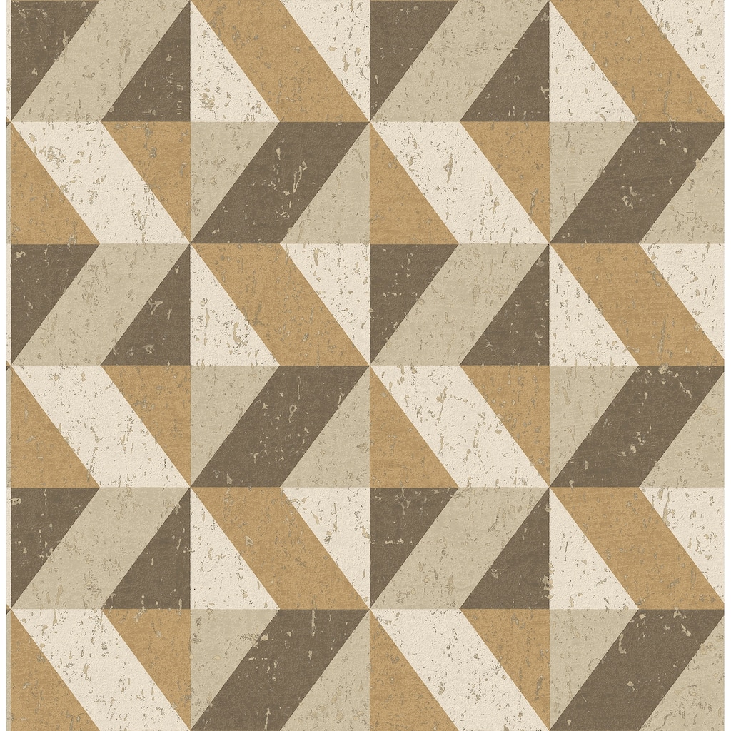 A-Street Prints Cerium Light Brown Concrete Geometric Wallpaper
