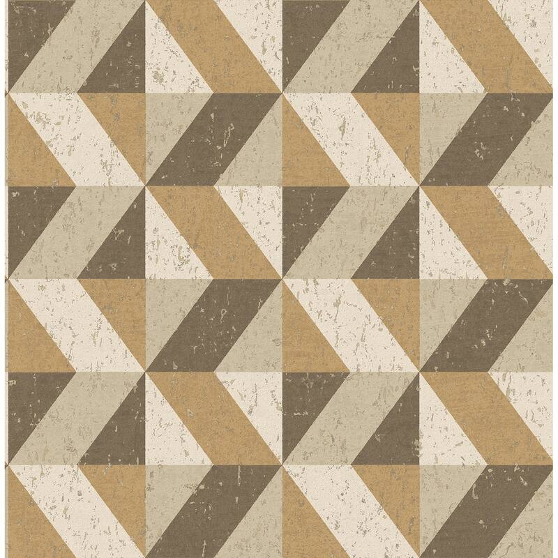 A-Street Prints Cerium Light Brown Concrete Geometric Wallpaper