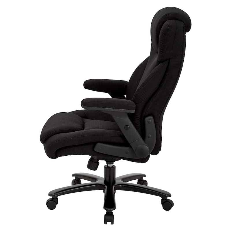 Big and Tall Deluxe High-Back Executive Office Chair in Black Fabric