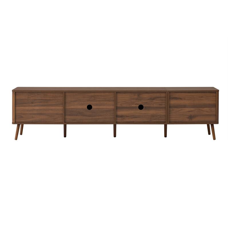 Walnut TV Stand Media Console Table for Living Room, Mid Century Modern Entertainment Center with Storage