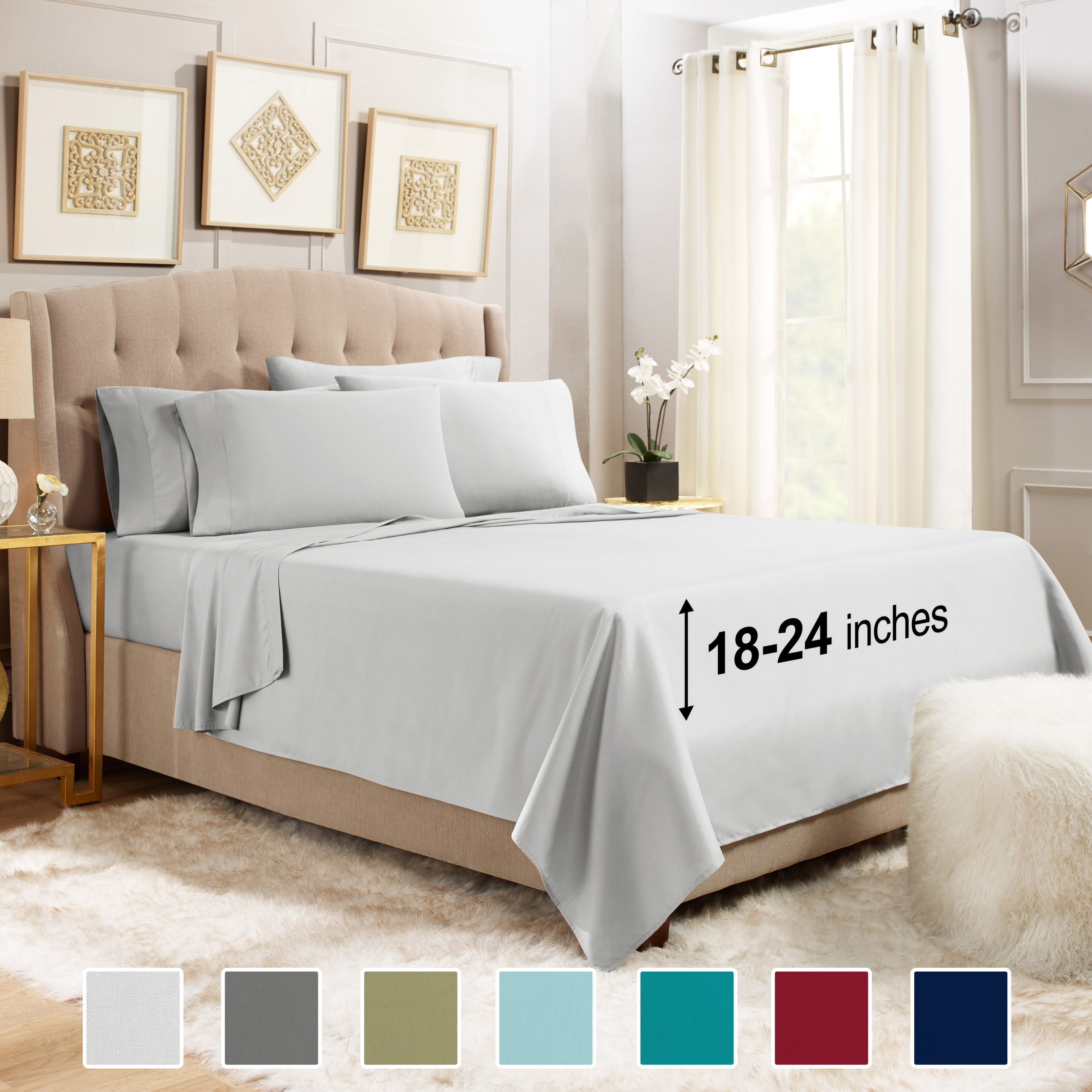 Elegant Comfort Luxury Soft Bed Sheets Holiday Pattern 1500 Thread Count Percale Egyptian Quality Softness Wrinkle and Fade Resistant (6-Piece)