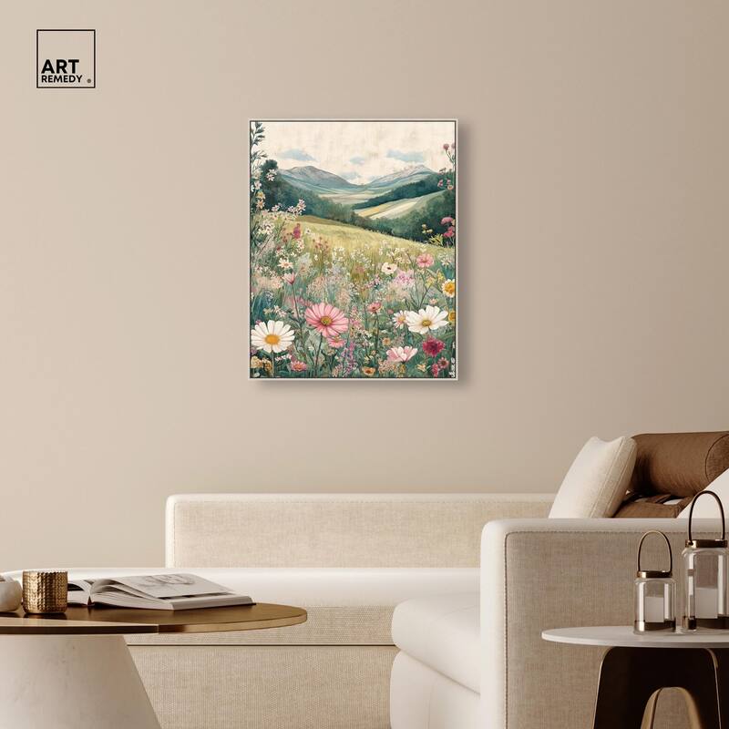 Floral Valley Vista Canvas by Art Remedy