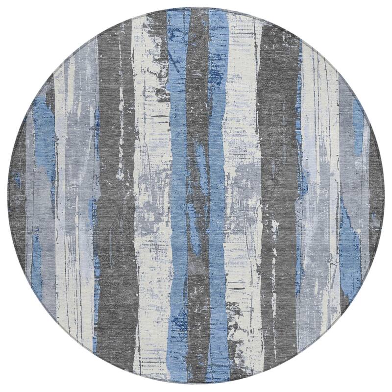 HomeRoots Striped Transitional Rectangle Outdoor Rug