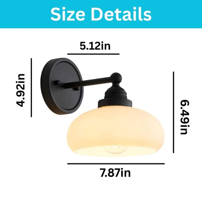 1 Light wall sconces black wall with lights glass, metal wall lighting