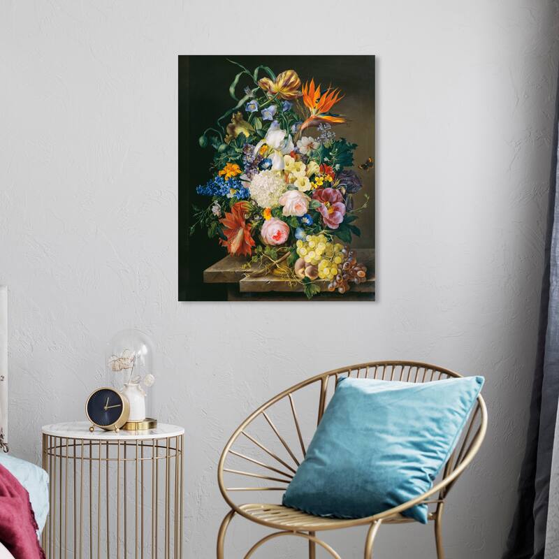 Wynwood Studio Canvas Floral and Botanical Franz Xaver Petter - Blumenstuck White and Traditional Wall Art Canvas Print - 24 x 20