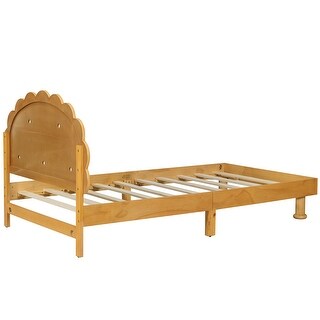 Twin Size Cookie-Shaped Bed Frame for Kids Durable Wooden Platform for Boys and Girls